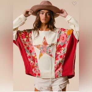 Bibi Floral Star Patchwork Top